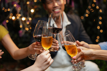 food and Drink, wine red and for a friendly, in a bar or a restaurant