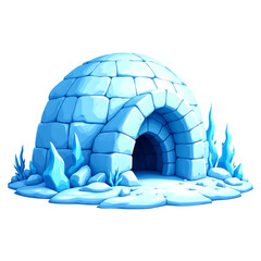 Cartoon Igloo in Arctic Landscape