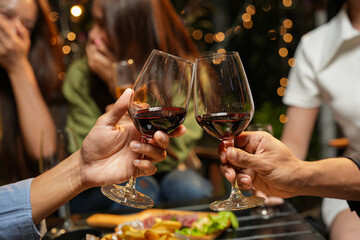food and Drink, wine red and for a friendly, in a bar or a restaurant 