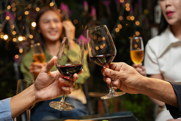 food and Drink, wine red and for a friendly, in a bar or a restaurant 