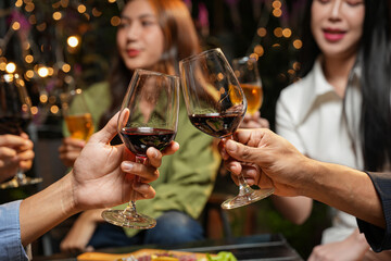 food and Drink, wine red and for a friendly, in a bar or a restaurant 