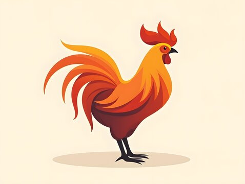 Modern fire rooster logo illustration design