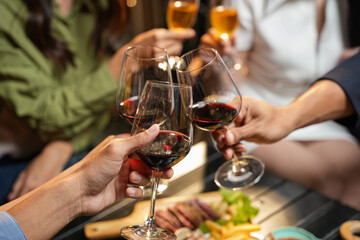food and Drink, wine red and for a friendly, in a bar or a restaurant 