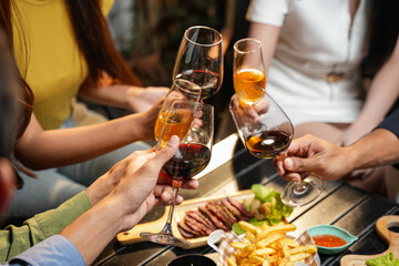 food and Drink, wine red and for a friendly, in a bar or a restaurant 