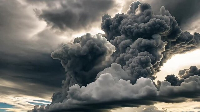 Majestic storm clouds rolling in slow motion