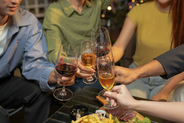 food and Drink, wine red and for a friendly, in a bar or a restaurant 
