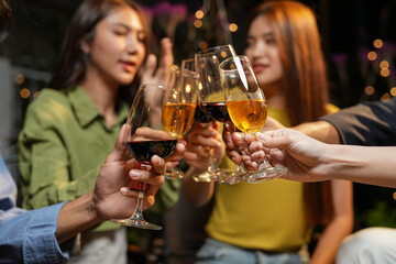 food and Drink, wine red and for a friendly, in a bar or a restaurant 