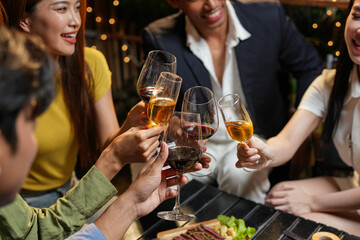 food and Drink, wine red and for a friendly, in a bar or a restaurant 