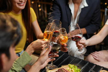 food and Drink, wine red and for a friendly, in a bar or a restaurant 