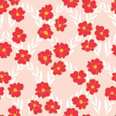 Seamless pattern in small flowers. Print for textile, fabric, covers, wallpapers, print, gift wrap, decoupage, scrapbooking, quilting. For fashion fabric. Retro stylization.