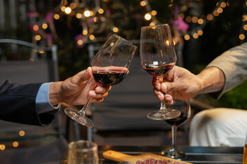 food and Drink, wine red and for a friendly, in a bar or a restaurant 