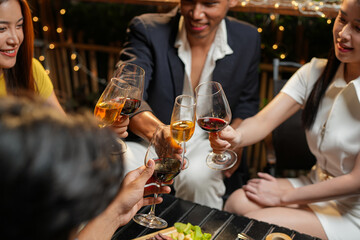 food and Drink, wine red and for a friendly, in a bar or a restaurant 