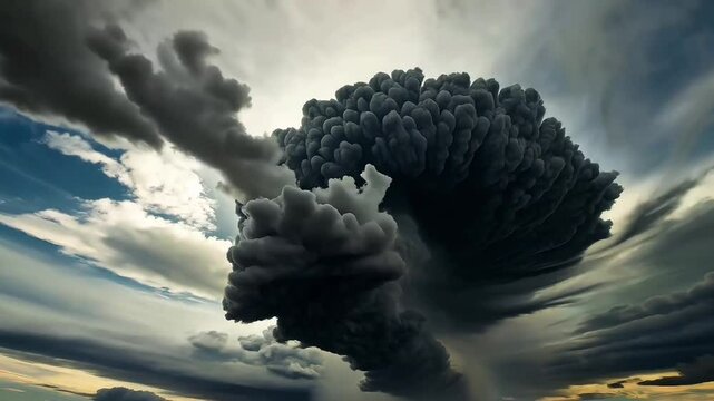 Majestic storm clouds rolling in slow motion