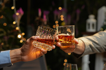 whiskey, for a friendly party in a bar or a restaurant.