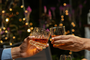 whiskey, for a friendly party in a bar or a restaurant.