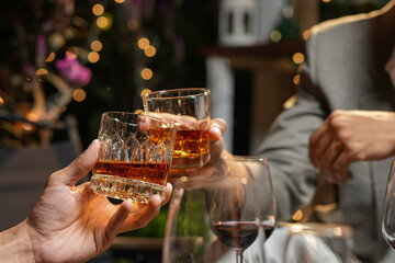 whiskey, for a friendly party in a bar or a restaurant.
