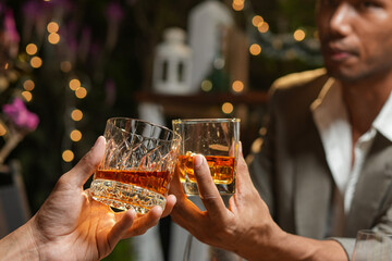 whiskey, for a friendly party in a bar or a restaurant.