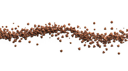 Dry pet food for dog and cat, scattered on transparency background