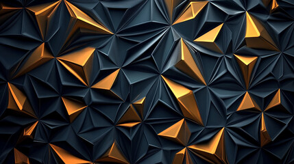 Fototapeta premium Gold and Black Abstract Geometric Pattern Background
