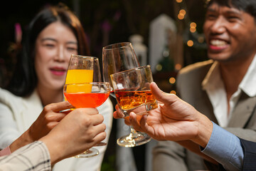 whiskey, for a friendly party in a bar or a restaurant.