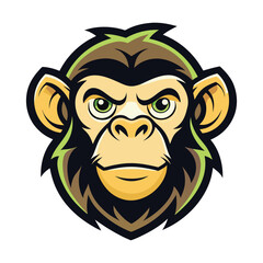 Obraz premium Angry orange monkey mascot head illustration