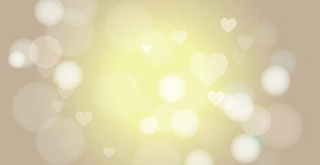 Obraz premium Abstract yellow bokeh background with defocused circles and glitter. Decoration element for Christmas and New Year holidays, greeting cards, web banners, posters - Vector illustration