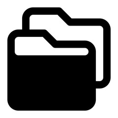 folder multiple black glyph icon