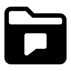 folder message black glyph icon