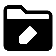 folder note black glyph icon