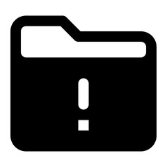 folder notice black glyph icon