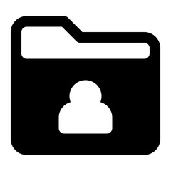 folder private black glyph icon