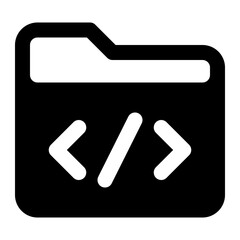 folder script black glyph icon