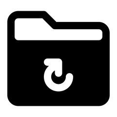 folder refresh black glyph icon