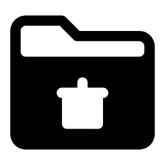 folder delete black glyph icon