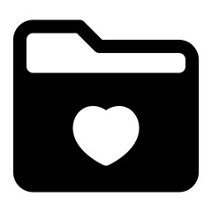 folder favorite black glyph icon