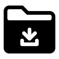 folder download black glyph icon
