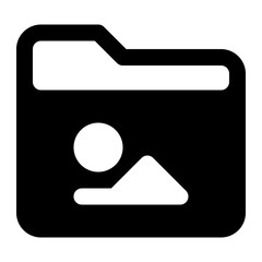folder image black glyph icon