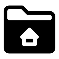 folder home black glyph icon