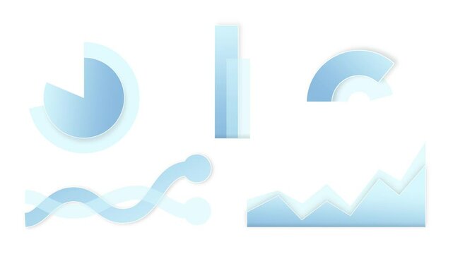 Flat-style animation set analysis data visualization.