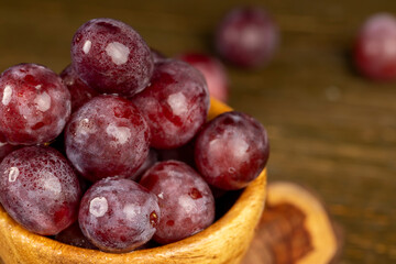 wet grapes after washing, clean wet grapes safe for eating, closeup