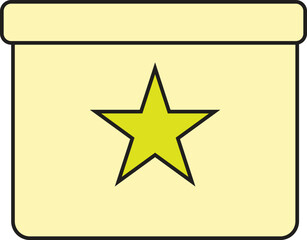 Storage Box with Star Icon Vector for Kids Room Organization, Toy Containers, Preschool Decor, and Education Design