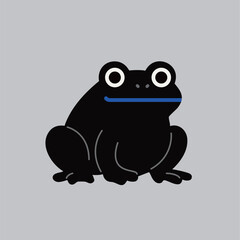 Cute vector frog with big eyes, simple design, great for kids' projects and decor.