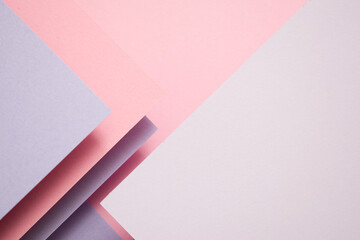 Two tone violet and light pink geometric background with copy space