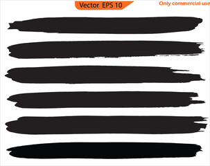 Black paint brush strokes. Set of black and white paint strokes. Black line, grunge brush strokes, ink paint set, original design