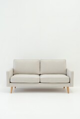 white sofa on a white background