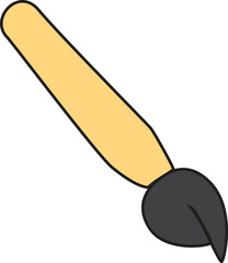 Flat Vector Illustration of Artistic Paint Brush Tool for Drawing, Painting, Craft, and Creative Design Projects in Education and Art Industries