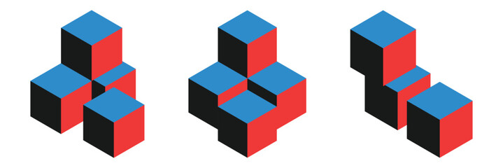 Cube icon set. Cube icon.