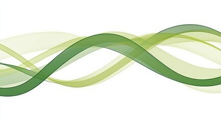 Abstract design with translucent, interwoven,  green and yellow ribbons
