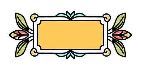 Decorative floral frame featuring colorful flowers and leaves on white transparent background, Perfect for invitations, posters, or greeting cards
