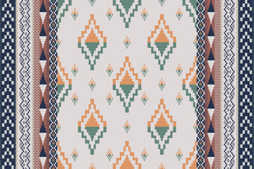Navajo tribal vector seamless pattern. Native American ornament. Ethnic South Western decor style. Boho geometric ornament. Vector seamless pattern. Mexican blanket, rug. Woven carpet illustration.	